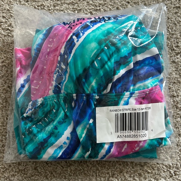 Colorful Striped Swim Set size 12 - Picture 2 of 3